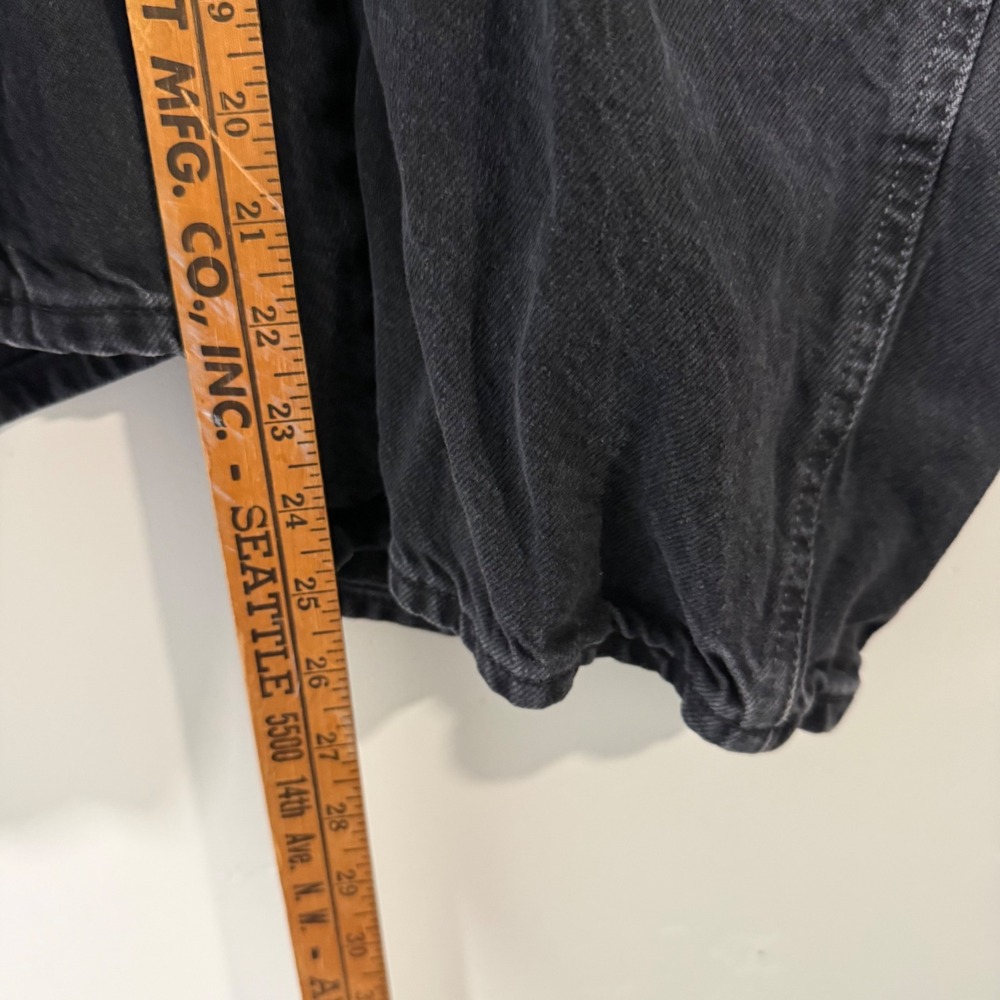 Free People We The Free Lucky You Barrel Jeans 29 Black Mid Rise Button Fly - Picture 3 of 9